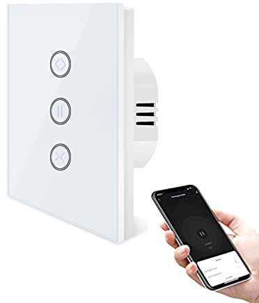 UseeLink Smart ZigBee Interrupteur de volet roulant, fonctionne avec Alexa et Google Home, 2MQTT, interrupteur de jalousie intelligent avec panneau tactile, passerelle Zigbee requise
