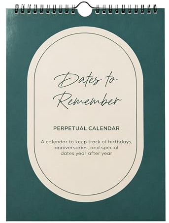 Paper 'n Such Perpetual Calendar Extra Large Wall Hanging Dates to Remember Book for Birthdays and Anniversaries -12 Months -Journal for Important and Special Days 8.5x11 - Earth Tones (Earth Tones)