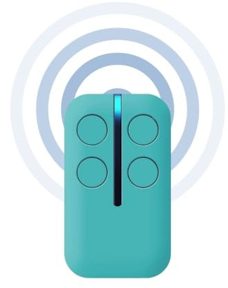 Bijoux - Télécommande universelle multifréquence 330MHz-868MHz, compatible avec portails, garages, volets roulants, portes électriques, 4 en 1 avec code tournant et code fixe, technologie AMC, Bleu