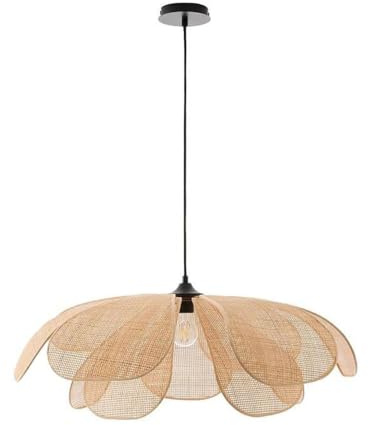 Pink Palm Lámparas Colgantes de ratán Estilo Bohemio de 23,6 a 39,4 Pulgadas con Flores, de Cuerda de cáñamo, Tejidas a Mano, para Dormitorio, Cocina, Isla y Comedor.