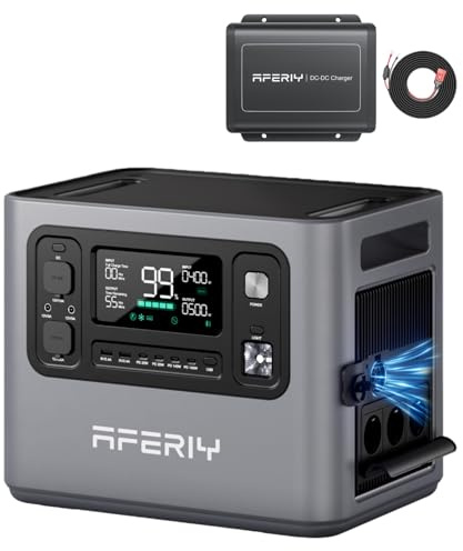 AFERIY P280 Station Electrique Portable 2800W, avec Chargeur de batterie 580W, P280 Ensemble - Generateur Electrique Portable avec Chargeur Rapide DC-DC pour Usage Domestique/Camping/Panne de Courant