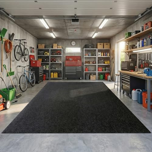 Tappetino per garage per auto, 7,3 ft x 16 ft tappetino assorbente olio per moto, tappetino da parcheggio antifuoriuscite per garage, impermeabile per garage (grigio scuro)