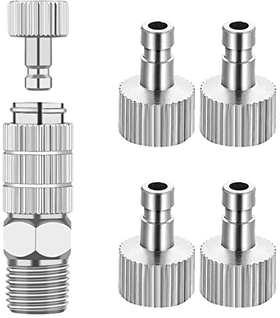ABEST Airbrush-Schnellverbindungsadapter Verbindungssatz,5 Stück 1/8 Zoll weiblich und männlich Adapter Einstellung Steuerventil Airbrush Zubehör für Luftkompressor und Airbrush Schlauch