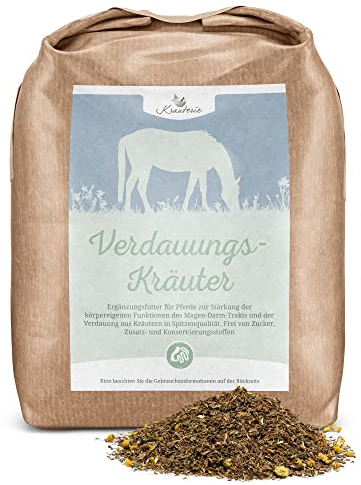 Krauterie Verdauungs-Kräuter für Pferde in Spitzenqualität (2000 g) - Artgerechtes Ergänzungsfutter aus Pferdekräutern, frei von künstlichen Zusätzen, melassefrei, getreidefrei, zuckerfrei