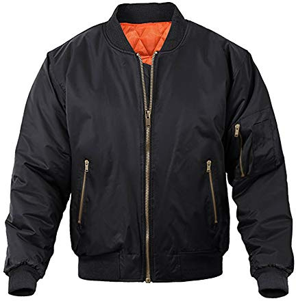 MAGNIVIT Men's Bomber Jacket with Zipper Pockets Winter Warm Baseball Jacket