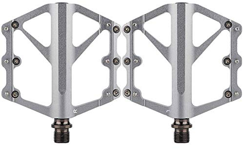 SlimpleStudio Rennrad Fahrradpedale,Mountainbike-Pedal Aluminiumlegierung Dreifachlager Leichtbau Lager verbreitertes Pedal-Silber