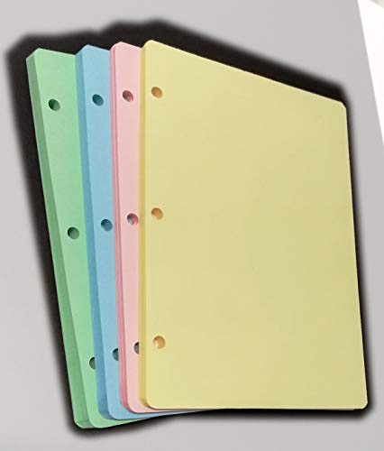 200 hojas de colores (50 x 4 col.) 90 g - Recambio con 3 agujeros - Formato A5 14,5 x 20,5 cm - DIN A5 Oganizer con 3 anillas