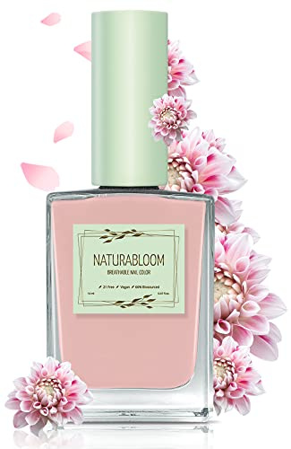 NATURABLOOM Nagellack schnelltrocknend rosa (Pink Dahlia) - natürlicher Nagellack mit veganer Formel - atmungsaktiv, nachhaltiger und langanhaltend, 14 ml