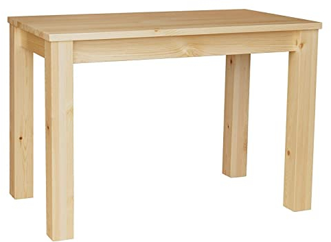 k koma Massivholztisch aus Kiefer – Esstisch unbehandelt mit eckiger Tischplatte – NEU (60 x 100)