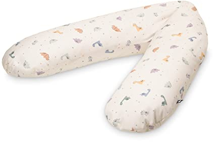 Julius Zöllner Jersey Stillkissen ca. 190 cm | Füllung 42 Liter EPS-Mikroperlen | Made in Germany | Bezug aus 100% Baumwoll-Jersey | OEKO-TEX® STANDARD 100 | Little Dinos