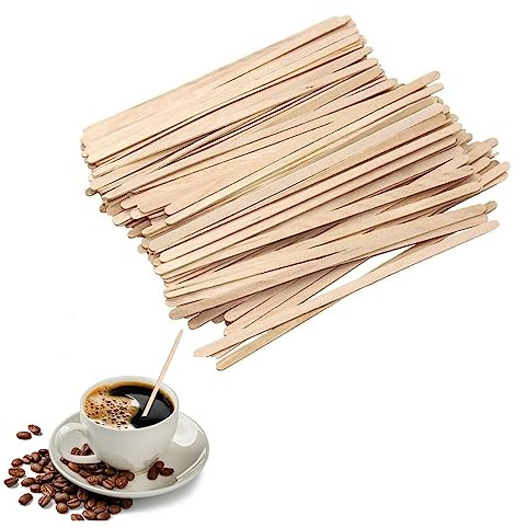 50pcs Coffee Stir Sticks,Eco Friendly Biodegradable Birchwood Coffee Sticks,Natural Birchwood Stirrers for Home Or Office,Wooden Stirrers for Coffee,Tea,Milk,Juice,DIY Crafts (5.5inch,Brown)