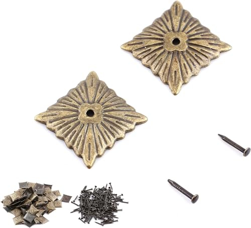 Fyearfly Antik-Dekor Nägel, 100 Stück Möbelnägel Bronze Vintage Polsternägel 21x21mm für Möbel Sofa Schuh Tür Dekoration