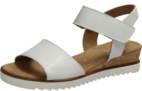 Gabor Damen Keilsandalen, Frauen Sandalen,Moderate Mehrweite (G),offene Schuhe,Strandschuhe,Keilsandaletten,Weiss(Kork/offwhi),41 EU / 7.5 UK