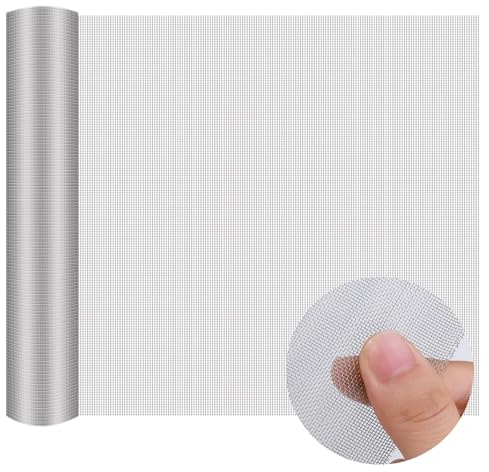 JIZZU Grillage anti Rongeur 30 x 150 cm, Grillage Métallique en Acier Inoxydable, Empêche Les Souris, Les Insectes et Les, Pour Grille D'aération, Fenêtre, Porte, Cuisine et Jardin