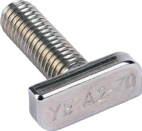 Hammerkopfschrauben M8 x 20 mm Edelstahl A2-70 rostfrei Typ 28/15 - für Montageschiene, Befestigung Solarmodul, Photovoltaik, PV-Halterung, C-Profil, Solarmontage, Gewächshaus Schrauben, 10 Stk.