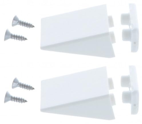 cyclingcolors 2x Butée d'arrêt de volet roulant triangulaire 40mm avec contreplaque et vis Store Fenêtre Equerre Enroulement Déroulement Coffre Menuiserie, blanc