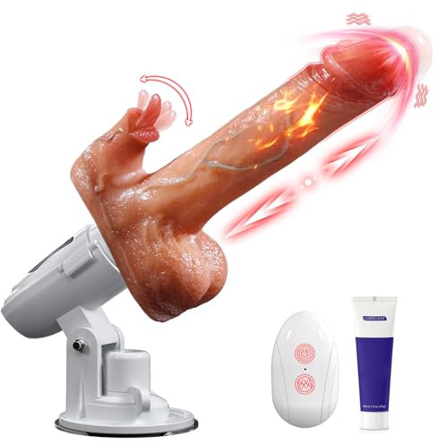 Tagnaff Dildo Vibrator, 8 Stoßfunktion Lecken Vibration für Frauen, Tragbar Sexmaschine Vibratoren, Heizung Sex Spielzeug für die Frau, Vibratorensets für Frauen Klitoris, Anal Dildos Sexspielzeug