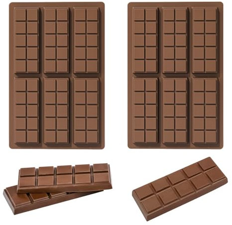 Molde Chocolate Silicona 2 Piezas Hondo, Molde Chocolate Con 60 Rejillas, Molde Tableta Chocolate, Para Hacer Barras De Chocolate, Dulces Praliné, 26 X17 Cm/10,23 X 6,69 Pulgadas