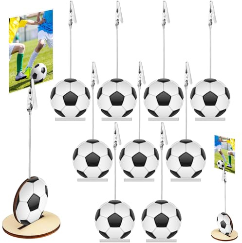 Funnymoom 20 soportes para notas de base, soporte para tarjetas de números de mesa, soporte para notas, centro de mesa para fiestas, fotos, decoración de eventos (fútbol)