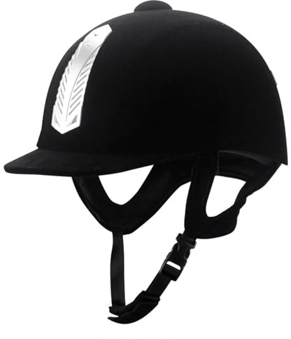 Helm Reithelm, Reiterhelm, Reithelm, Unisex, Atmungsaktiv, Weiche Polsterung, Schwarz 52-62cm