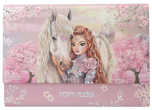 Depesche TOPModel Viva Violet 13616 Writing Paper Set in Folder with Model Motif Horse and Flowers with Letter Sheets and Envelopes
