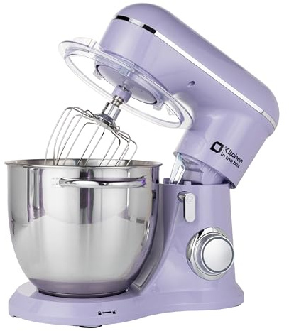 Kitchen in the box Stand Mixer, 6L Electric Food Mixer with 10 Speeds, 1300W Kitchen Appliance for Home Baking, Colorful Design Baking Tool for Bread Dough Cake with Dough Hook, Whisk, Beater (Purple)