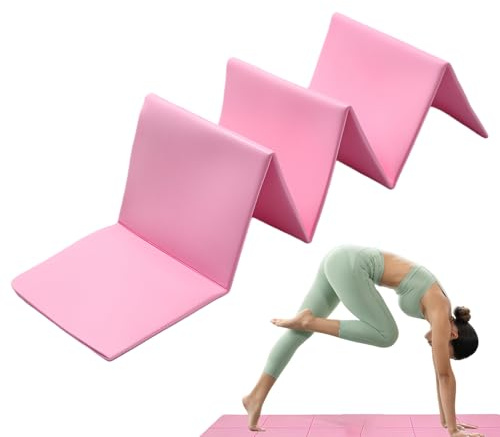 Estera de Pilates antideslizante: almohadilla plegable de 72 x 24 pulgadas, ester para ejercicios de yoga, cojín de ejercicio de apoyo suave, superficie de entrenamiento compacta y duradera |