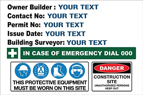 Peligro De Obras. Propietario Constructor. Detalles Señal De Advertencia Metal Cartel Carteles De Pared De Metal Pintura De Hojalata Placa Para Cafetería Pub Baño Cerveza S