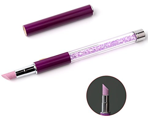 WOKOTO Quartz Nail Art Cuticle Pusher Pen With Spoon Cut Dead Skin Remover Gel Polish Grinding Buffing Care Stick