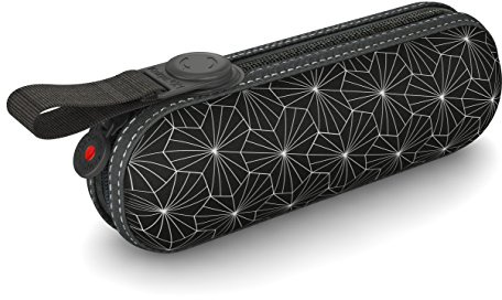 Knirps Taschenschirm X1 Design Kleinster Regenschirm Leicht und kompakt –Sturmfest Black 94 cm