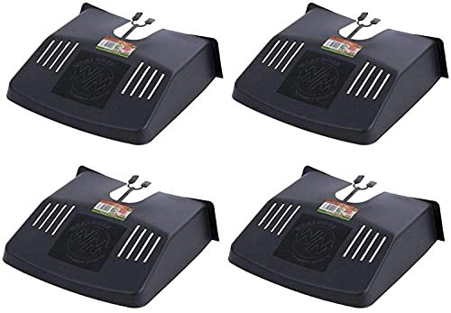 Wham - 4 x Eden Drain Cover 12x11 Black Plastic Grid Cover Ventilated - Prevents Blockages To Drains