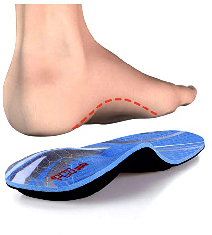 PCSsole Orthopädische Einlegesohlen für Arbeitsschuhe, Freizeit, Sport, Komfort für Herren und Damen Schuheinlagen für Plattfüße, Plantarfasziitis, Fersensporn, Fußschmerzen. Blau, EU44-45.