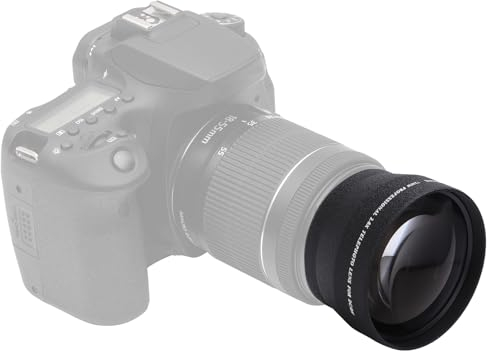 Telephoto Lens, 72MM 2X Magnification Telephoto Lens Aluminium Alloy Teleconverter Lens for 72mm Camera Lens and 82mm Filter