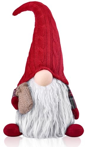 EKARSEN Gnomo di Peluche per Decorazioni Natalizie, Originale Tomte Nano Scandinavo Fatto a Mano, Regalo per Natale e Capodanno