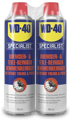 WD-40 Specialist Bremsen- & Teilereiniger 2x500 ml – Fettlöser für Bremsen, Kupplungen & Motorenteile, entfernt Bremsstaub, Öl & Verunreinigungen, verbessert Bremsleistung & verhindert Rückstände