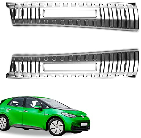 Shop4EV Lot de 2 protections de seuil de chargement en acier inoxydable pour Volkswagen VW ID.3 Argenté
