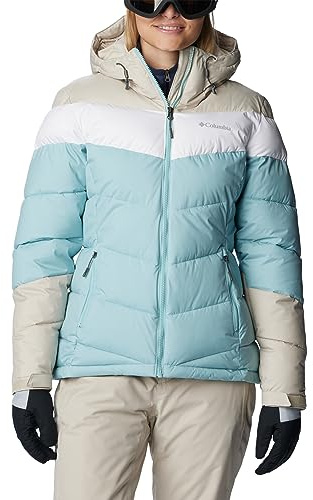 Columbia Women's Abbott Peak Insulated Jacket, Ski Jacket, Aqua Haze/Dark Stone/White, Size XL