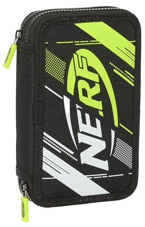 Safta Nerf Get Ready - Trousse Scolaire pour Enfant, avec 28 Outils Inclus, Pratique et Polyvalente, qualité et résistance, 12,5 x 4 x 19,5 cm, Noir, Noir, Estándar, Décontracté