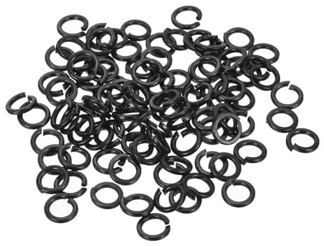 QUARKZMAN Rondelle Fendue Blocage, M4 304 Acier Inoxydable Rondelle Ressort Blocage 100pcs, Noir