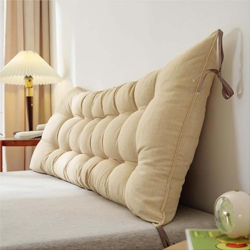 Genérico Almohada de Lectura Suave Sofá Cojines de Lectura Cabecera Cojín Cojín Grande de Pared Respaldo de Cama Almohada Lumbar para Sala de Esta Sillas Dormitorio Cama Sofá Silla,Beige,200x50cm
