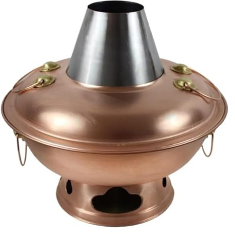 Olla Caliente, Olla caliente china de cobre, Olla caliente de cobre y carbón, olla de cobre china hecha a mano comercial antigua, estufa de cobre, olla caliente de cobre(36cm)