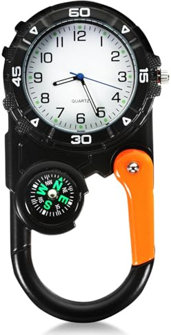 tlidfgeo Montre à mousqueton numérique avec cadran lumineux | Montre à quartz phosphorescente étanche pour infirmières, médecins, amateurs de plein air