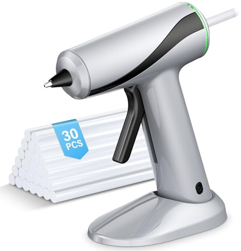 Pistola Silicona Caliente Inalambrica, Pakinui Pistola Pegamento Caliente con Batería de 2000 mAh, Precalentamiento rápido en 40 segundos, Pistola cola quente Para bricolaje, manualidades