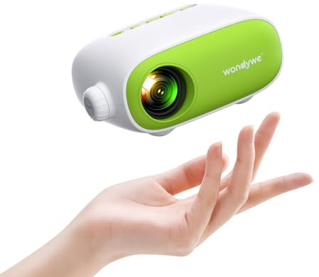 wondywe | Proiettore Portatile per Bambini Regalo per Guardare Cartoni/Film - Immagine da 137 Pollici, 480P, Supporta Chiavetta TV/PC - Mini Proiettore per Ragazzi e Ragazze
