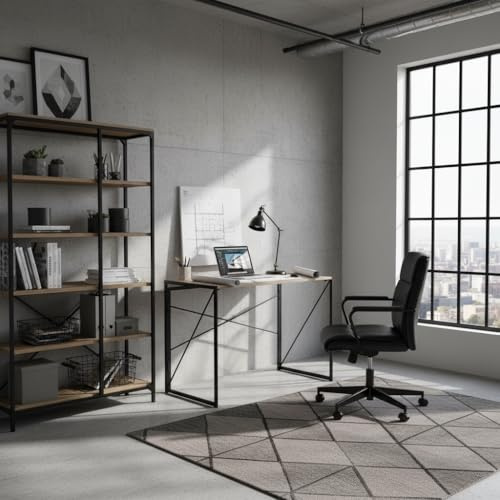 HOMYLIN Table de dessin polyvalente de 100 cm, bureau pliable pour bureau à domicile et espaces créatifs, chêne romain