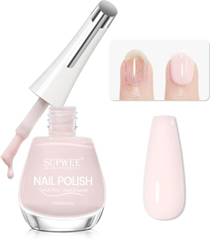 SUPWEE Nail Strengthener, 16ml Nail Strengthener for Weak Damaged Nails Hardener Extra Strong and Growth Air Dry Polish Repair for Damaged Nails Imperfection Masking Gifts for Women Girls