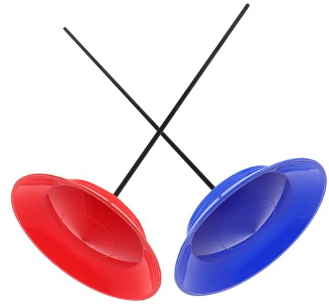 POPETPOP Assiettes Chinoises Kit d'apprentissage de Jonglage en Plastique Set de 2 avec Bâtons pour Jonglage pour Spectacles et Fêtes, Accessoires pour Garçon et Filles et Adultes et Adultes