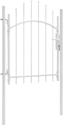 Genérico Puerta de jardín de Acero Blanco 1x1,75 m,Bricolaje,Vallas de jardín,Puertas de jardín-143064