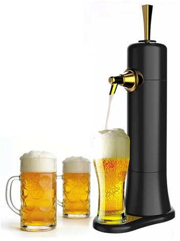 Draft Beer Dispenser,Beer Kegerator,Draft Pour and Ultra Fine Foam Covering Top,Countertop Liquor Beer Dispenser for Home Bars,Mini Kegerator Suitable for Can and Bottles,for Men,Husband