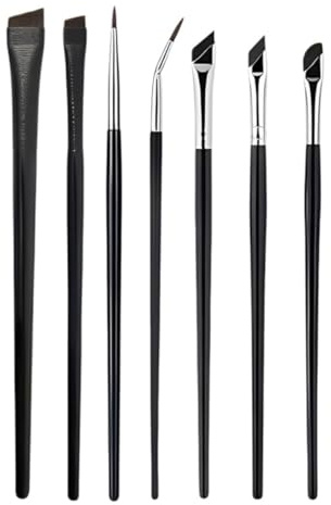 SYLEN Lot de 7 pinceaux à sourcils inclinés plats pour contour des yeux